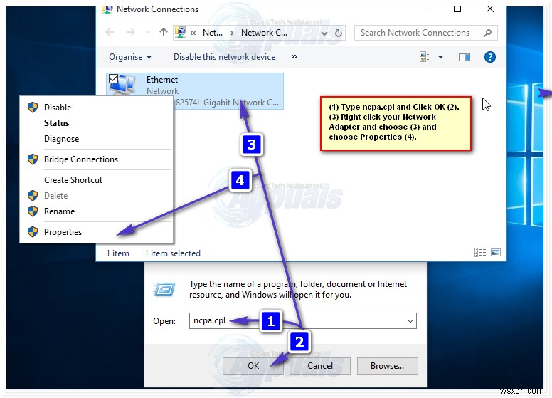 Khắc phục:Ethernet không có cấu hình IP hợp lệ trên Windows 