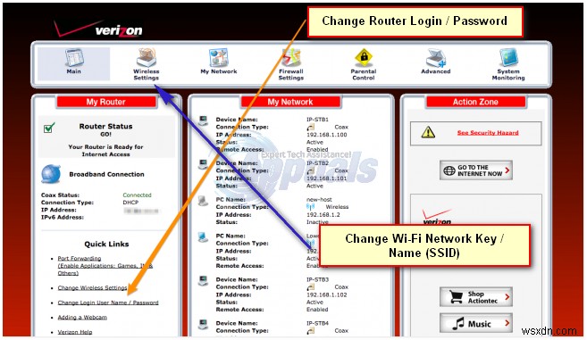 Cách thay đổi mật khẩu quản trị bộ định tuyến FIOS của Verizon 