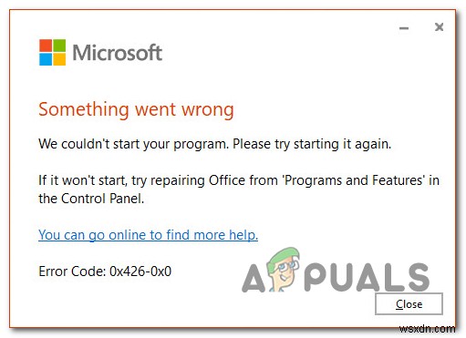 Cách sửa mã lỗi Microsoft 0x426-0x0 