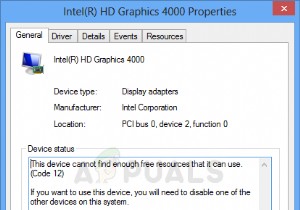 Khắc phục:Thiết bị này không thể tìm thấy đủ tài nguyên miễn phí mà nó có thể sử dụng (Mã 12) lỗi trên Windows 7, 8 và 10 