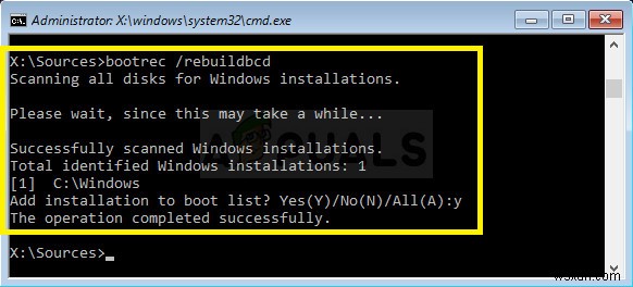 Cách khắc phục quyền truy cập ‘bootrec / fixboot’ bị từ chối trên Windows 7,8 và 10 