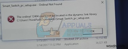Khắc phục:Lỗi không tìm thấy Ordinal trên Windows 7, 8 và 10 
