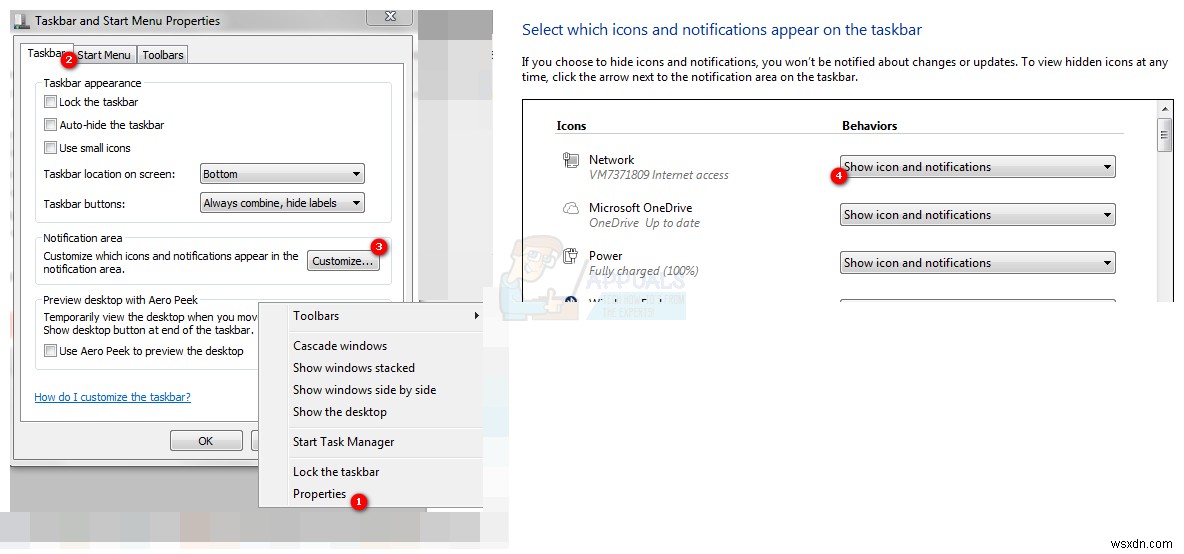 Cách hiển thị biểu tượng mạng trên thanh tác vụ trong Windows 7, 8 hoặc 10 