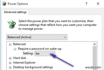 Cách thực hiện:Tắt mật khẩu sau khi ngủ / thức 