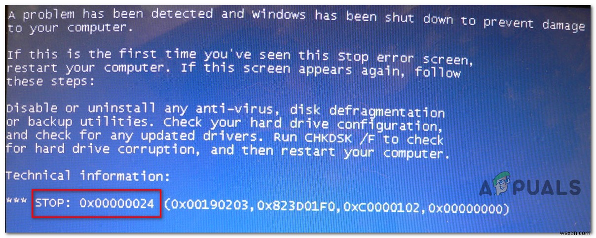 Khắc phục:Mã lỗi dừng 0x00000024 BSOD trên Windows 