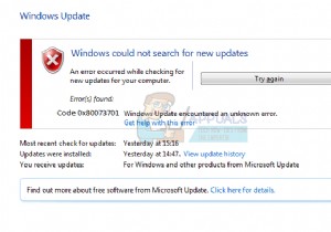 Khắc phục:Mã lỗi Windows Update 0x80073701
