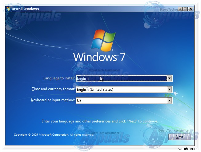 Cách thực hiện:Startup Repair trong Windows 7 