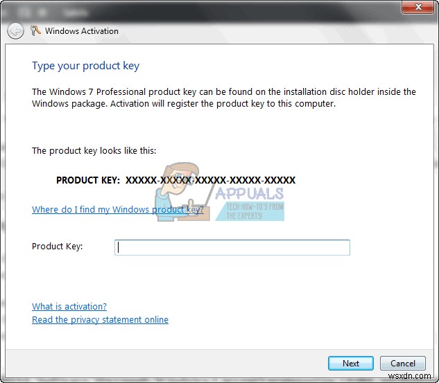 Khắc phục:Mã lỗi kích hoạt Windows 7 0xc004e003 