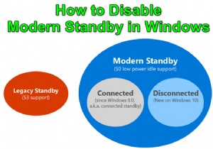 Làm cách nào để tắt chế độ chờ hiện đại trong Windows? 