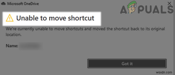 Làm thế nào để giải quyết  Không thể di chuyển lối tắt  trong OneDrive? 