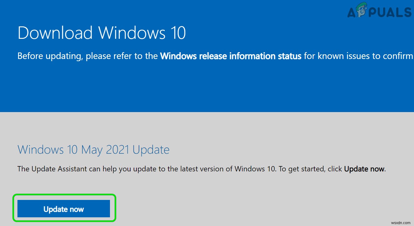 Phương pháp sửa lỗi cập nhật Windows 0x800f0984 cho phiên bản 21H1 