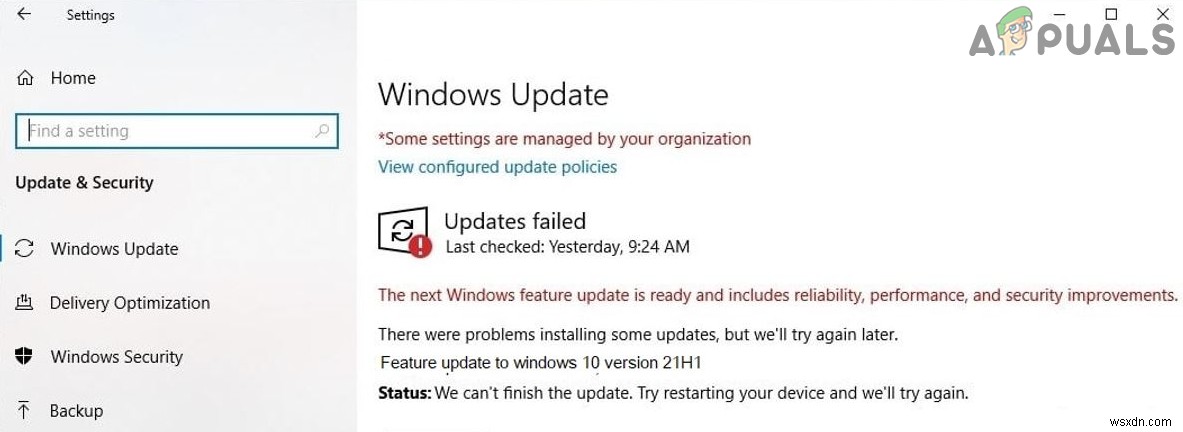 Làm thế nào để sửa lỗi  Cập nhật tính năng cho windows 10, phiên bản 21H1 không cài đặt được ? 