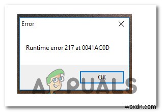 Làm thế nào để sửa lỗi Runtime Error 217 (0041ACoD) trên Windows 10? 
