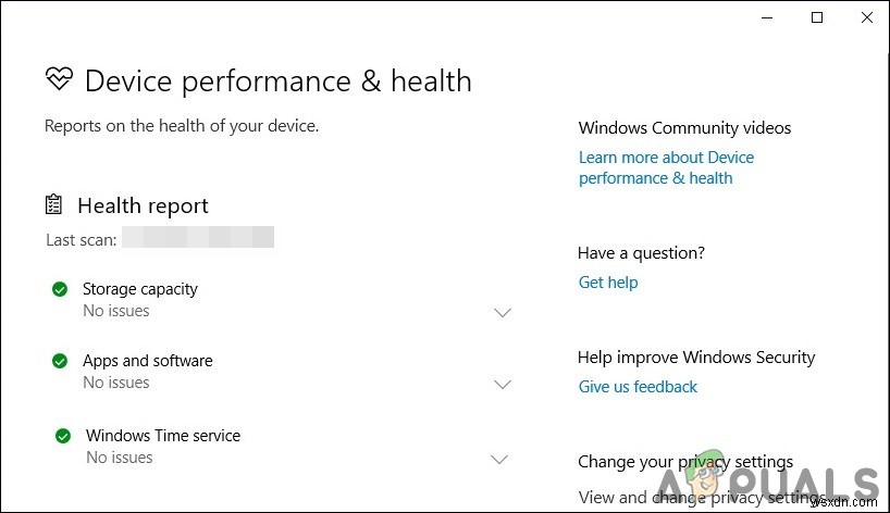 Làm cách nào để ẩn vùng hiệu suất và trạng thái của thiết bị trong Windows 10? 
