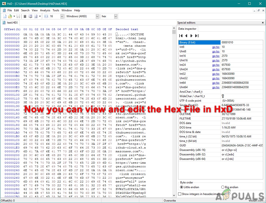 Dễ sử dụng HEX Editors cho Windows 10 