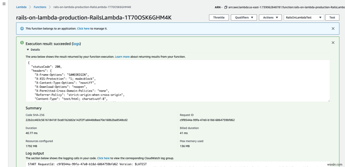 Triển khai Rails tới AWS Lambda 