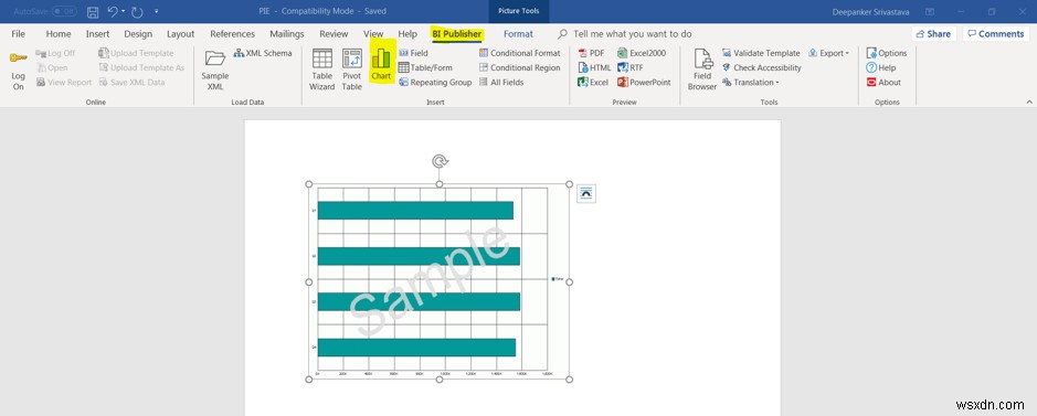 Sử dụng Nhà xuất bản XML để hiển thị biểu đồ 