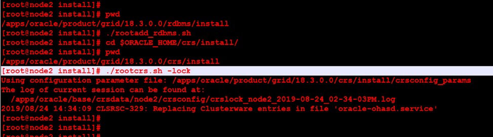 Liên kết lại cơ sở hạ tầng lưới Oracle v18c cho các tệp nhị phân cụm và cơ sở dữ liệu 