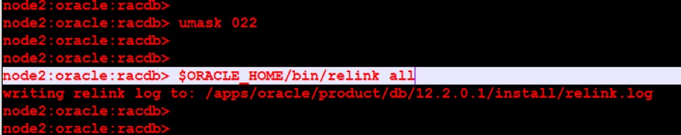 Liên kết lại cơ sở hạ tầng lưới Oracle v18c cho các tệp nhị phân cụm và cơ sở dữ liệu 