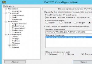 Thiết lập đường hầm SSH để truy cập Bảng điều khiển quản trị Oracle WLS 