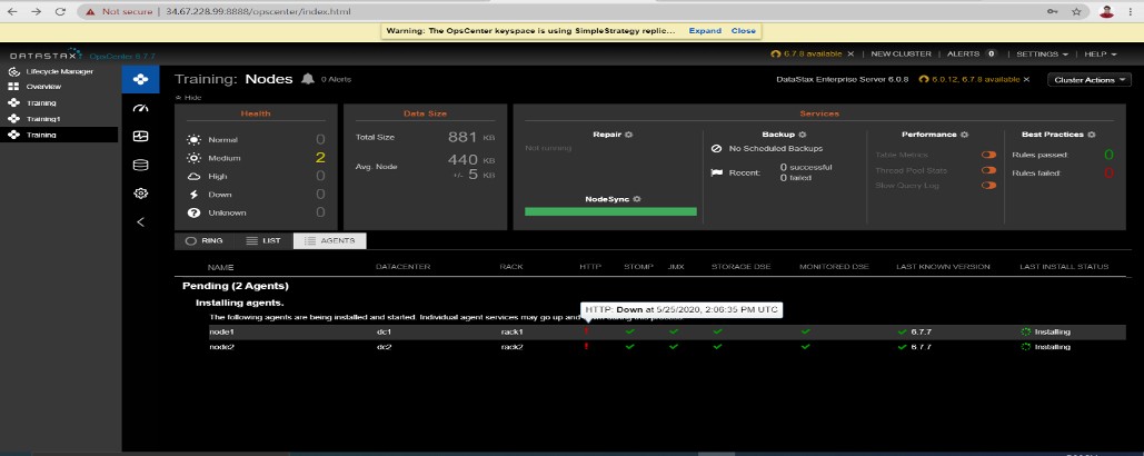 Thiết lập DataStax Enterprise OpsCenter 