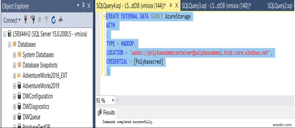 Sự cố thiết lập SQL PolyBase 