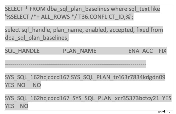 Cấu hình và đường cơ sở của Oracle SQL 
