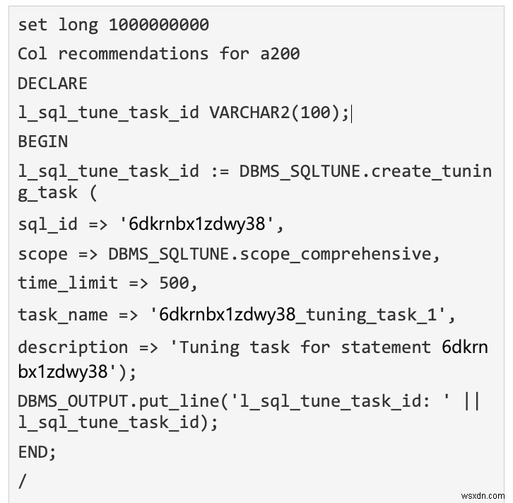 Cấu hình và đường cơ sở của Oracle SQL 