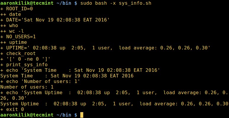 Làm thế nào để theo dõi việc thực thi các lệnh trong Shell Script với Shell Tracing 