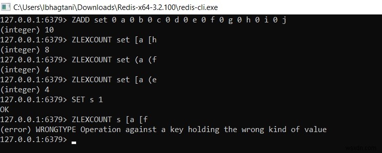 Redis ZLEXCOUNT - Cách lấy số phần tử trong tập hợp được sắp xếp theo phạm vi giá trị 