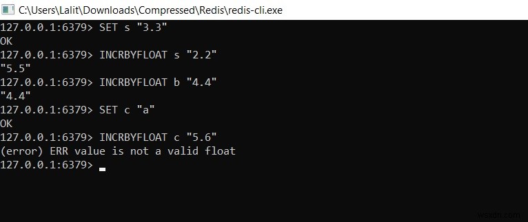 Redis INCRBYFLOAT - Cách tăng giá trị dấu phẩy động trong redis 