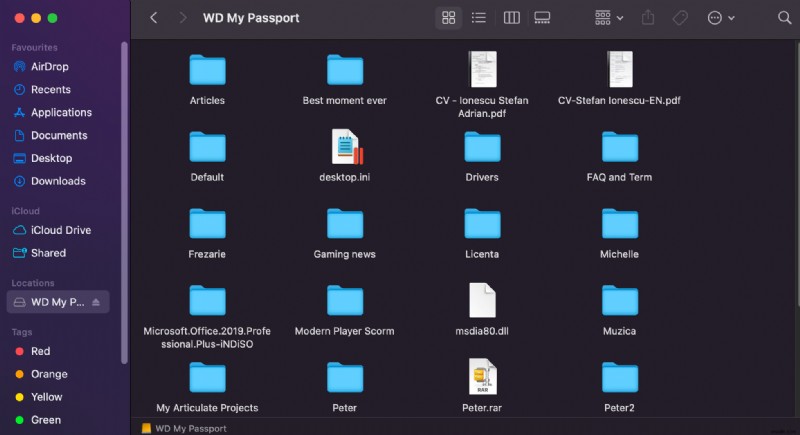 Cách lấy tệp từ WD My Passport trên Mac
