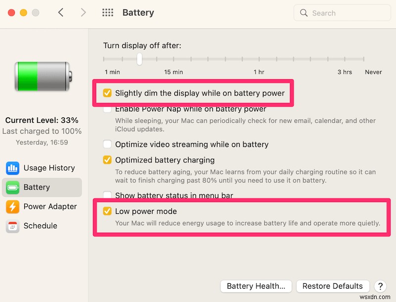 Cách tiết kiệm pin trên MacBook Pro