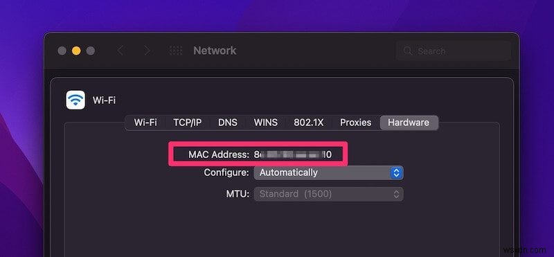 Cách tìm địa chỉ MAC trên MacBook