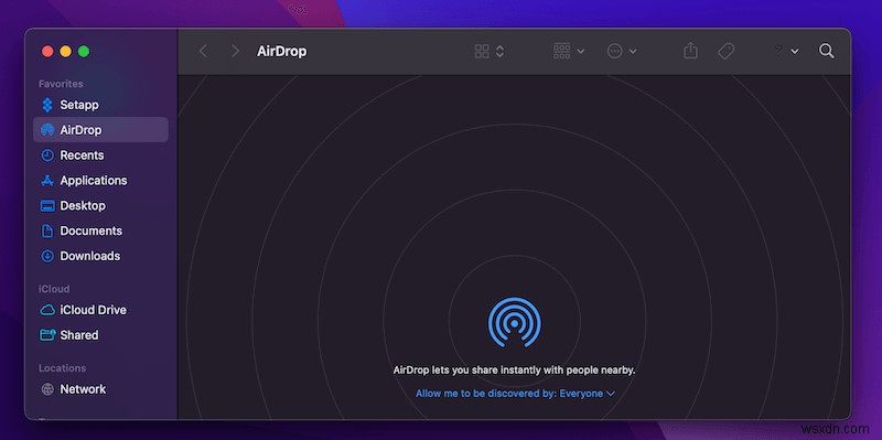 Cách bật AirDrop trên MacBook Pro