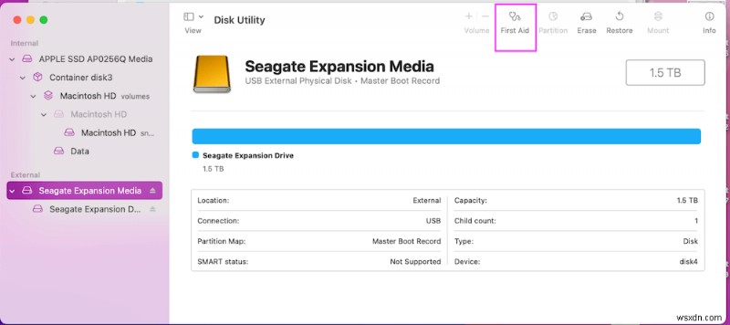 Cách sửa ổ đĩa ngoài Seagate không hiển thị trên Mac