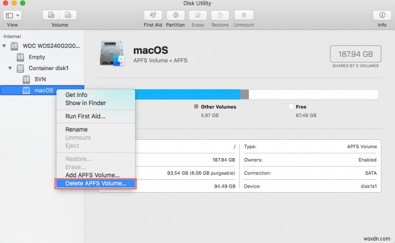 Làm cách nào để xóa phân vùng, vùng chứa, ổ đĩa APFS trên Mac mà không bị mất dữ liệu?