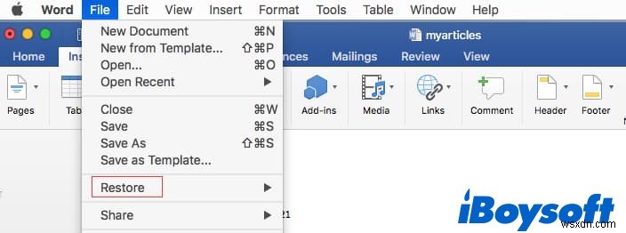 Khôi phục tài liệu Word chưa được lưu, đã xóa hoặc bị mất trên Mac 2022