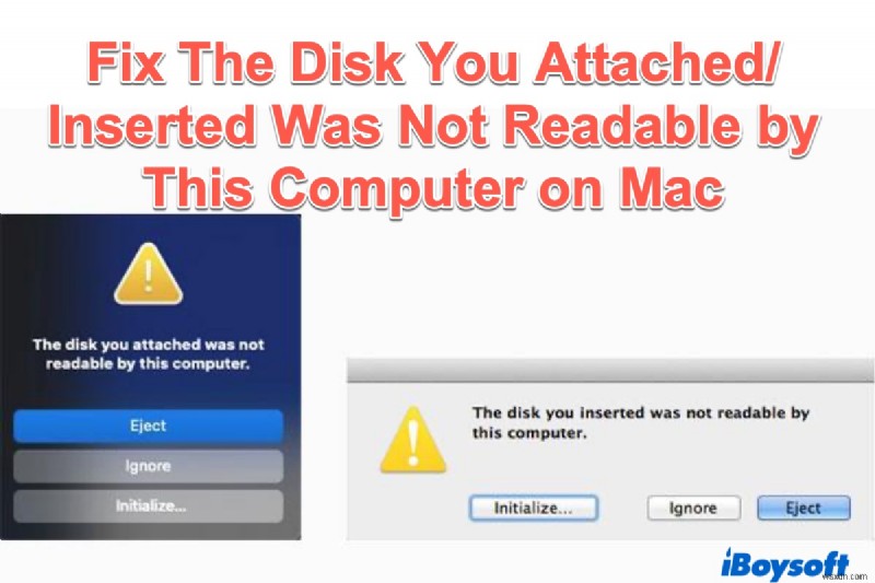Khắc phục sự cố đĩa bạn đã đính kèm mà máy tính này không đọc được trên máy Mac