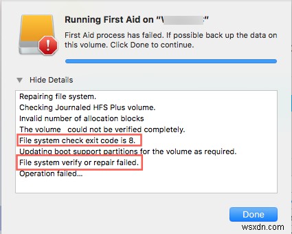 Cách sửa lỗi Kiểm tra hệ thống tệp Mã thoát là 8 trên máy Mac? 