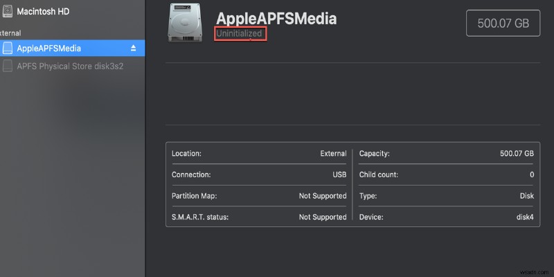 AppleAPFSMedia chưa được khởi tạo, cách khôi phục dữ liệu bị mất?