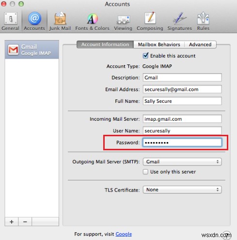 Ứng dụng Apple Mail không thể kết nối với Gmail