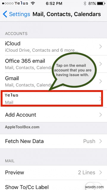 Không thể gửi email từ tài khoản email telus.net hoặc telusplanet.net trên iPhone, iPad hoặc Mac