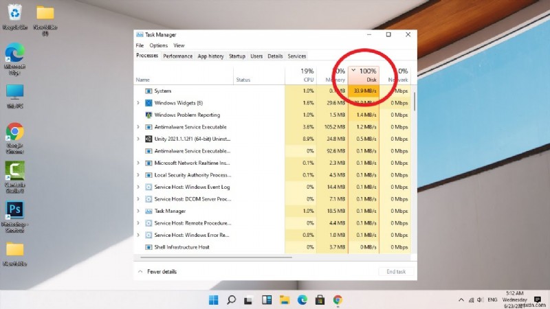 100% sử dụng đĩa trong Windows 11 - Đã sửa