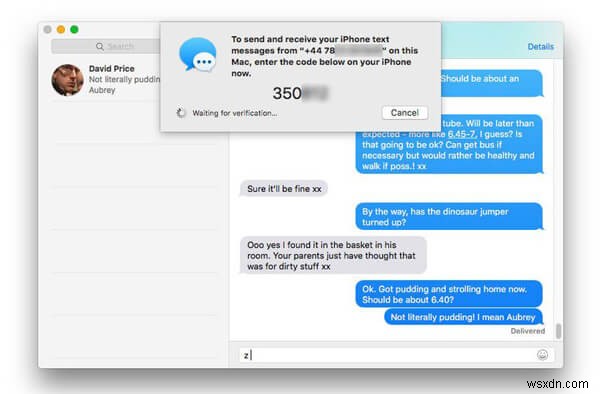 Cách nhận tin nhắn văn bản trên máy Mac 