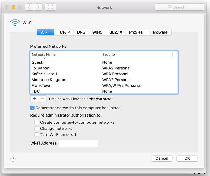 Cách quên mạng Wi-Fi trên máy Mac