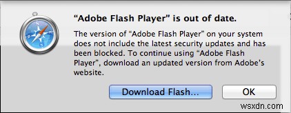 Flash Player đã lỗi thời trên Mac:Làm thế nào để tắt? 