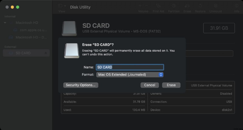 Cách sửa thẻ SD bị hỏng trên máy Mac và sử dụng lại 