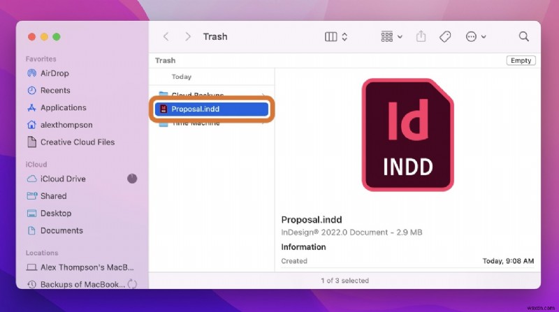 Cách khôi phục các tệp InDesign chưa được lưu / đã xóa trên máy Mac 