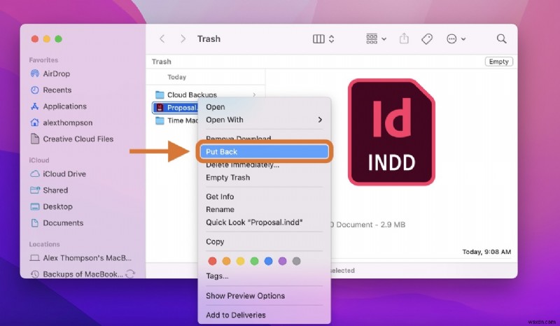 Cách khôi phục các tệp InDesign chưa được lưu / đã xóa trên máy Mac 